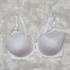 New Bali Front Clasp Comfort Revolution White Jacquard Underwire Bra‎ Size 38DD
